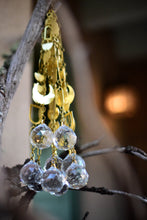 Load image into Gallery viewer, droplets; 17" modern brass rainbow catcher
