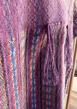 Load image into Gallery viewer, vintage loomed huipil blouse - purple/earthy pastels

