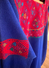 Load image into Gallery viewer, vintage mid-weight huipil blouse - royal blue
