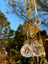 Load image into Gallery viewer, our moon; 17" modern brass rainbow catcher
